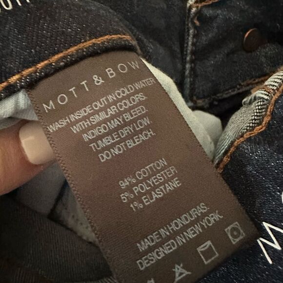 Mott & Bow Slim Boyfriend Jeans in Ridge Dark Wash Denim Women’s Size 26 Waist - Picture 5 of 7